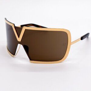NEW VALENTINO V-ROMASK VLS-120B UNISEX BROWN TITANIUM SUNGLASSES VALENTINO